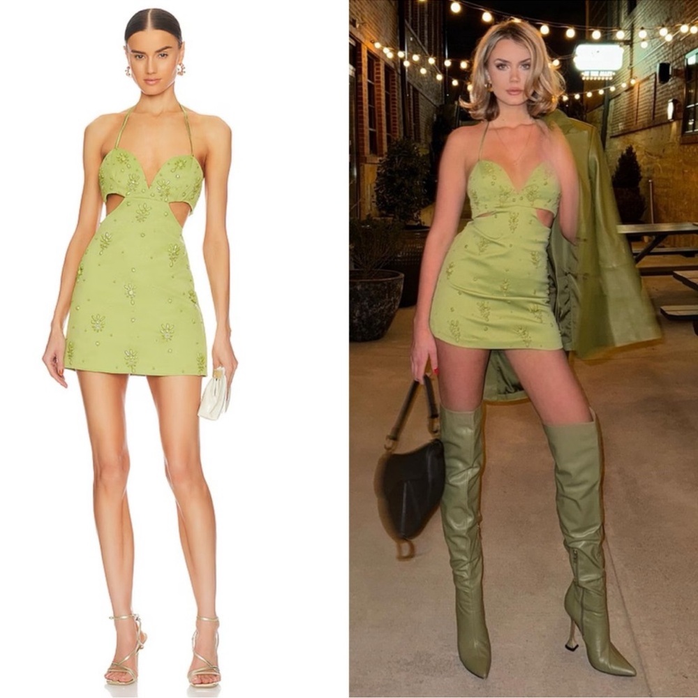 Elegant Green Halter Dress